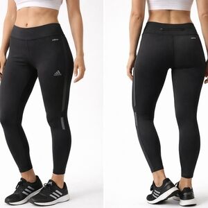 Adidas Climacool Energy Running Leggings Black 7/8 Length Size M Reflective